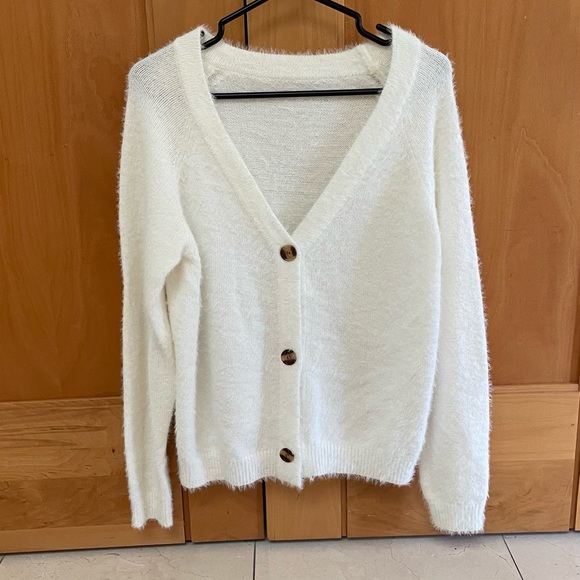 Shein fuzzy knit button-front cardigan - Picture 2 of 4